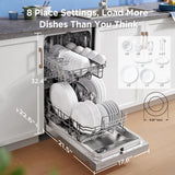 Midea 18" Front Control Dishwasher with Heated Dry