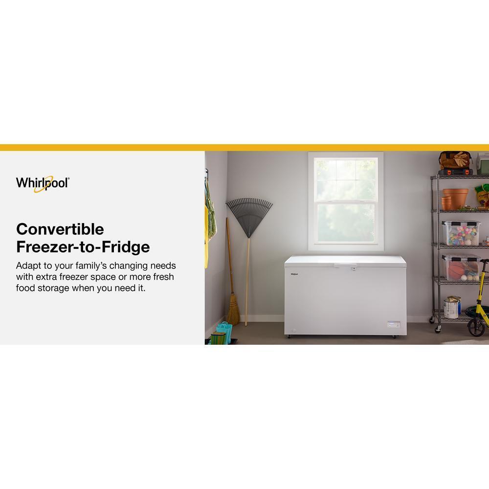 Whirlpool® 16 cu. ft. Convertible Freezer-to-Fridge Chest Freezer with 3 Storage Baskets