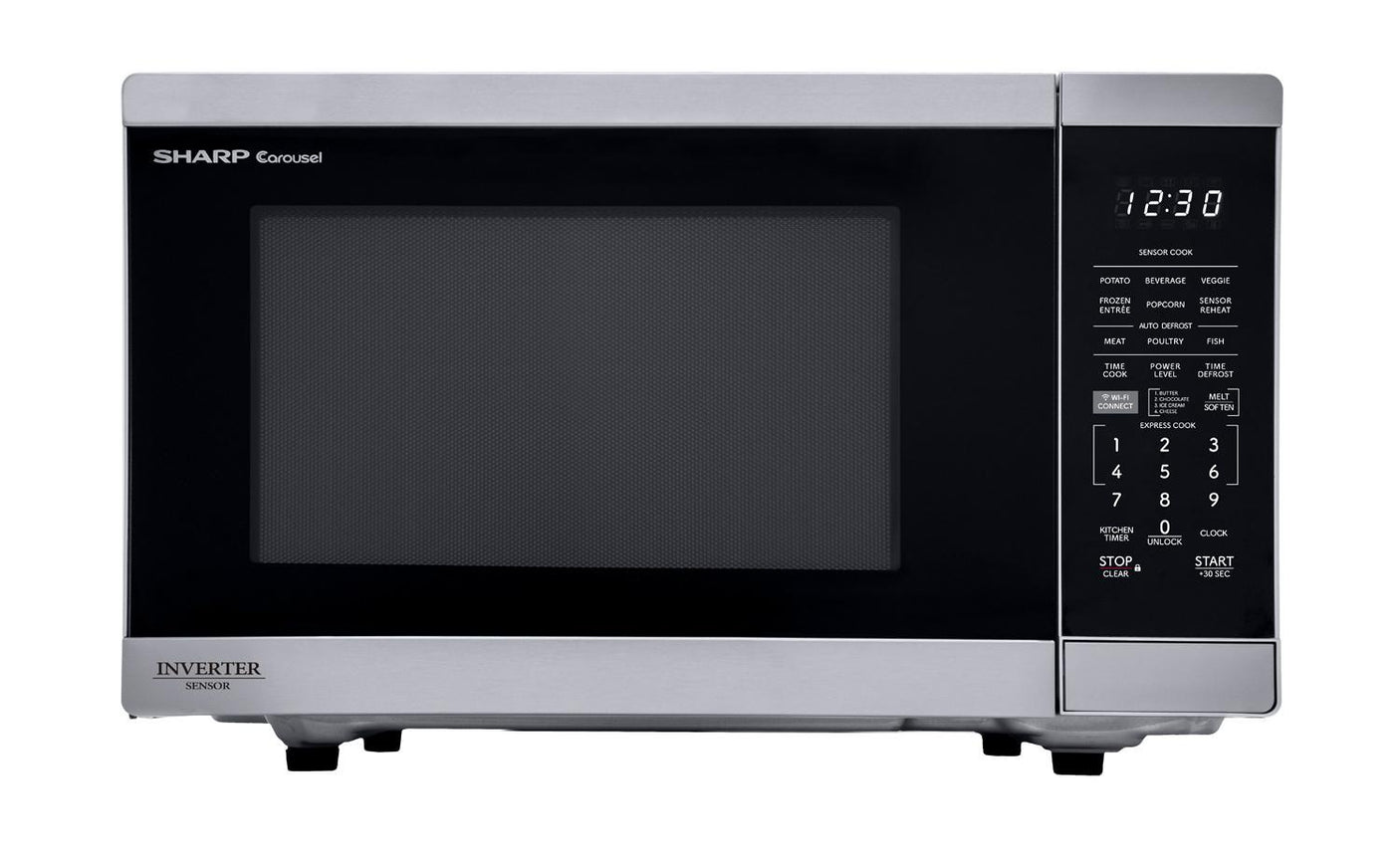 Sharp 1.4 cu. ft. 1100W Smart Stainless Steel Microwave Oven with Inverter Technology