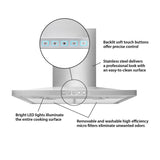 Broan-NuTone 30-Inch Convertible Wall-Mount Low Profile Pyramidal Chimney Range Hood, 450 Max CFM, Stainless Steel