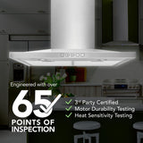 Broan-NuTone 30-Inch Convertible Wall-Mount Low Profile Pyramidal Chimney Range Hood, 450 Max CFM, Stainless Steel