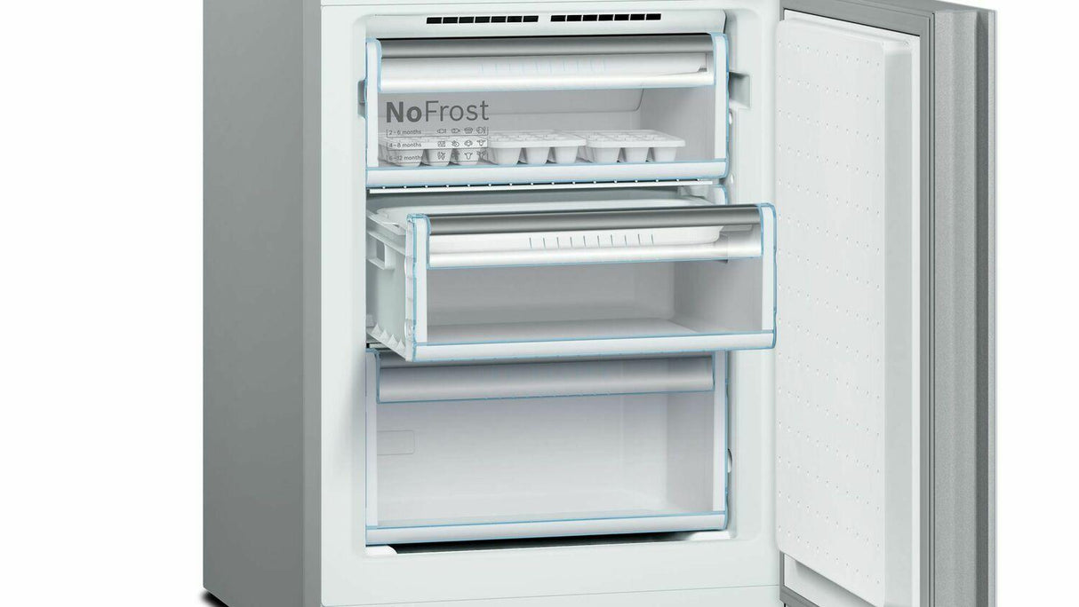 800 Series, Free-standing fridge-freezer-White Glass Door