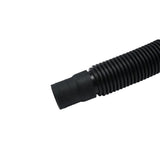 8' Black washer drain hose with molded and straight plastic fittings, U-shape rubber nozzle, and spring clamp - 1 pack