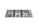 36 Drop-in low edge cooktop 6-burner Stainless Steel