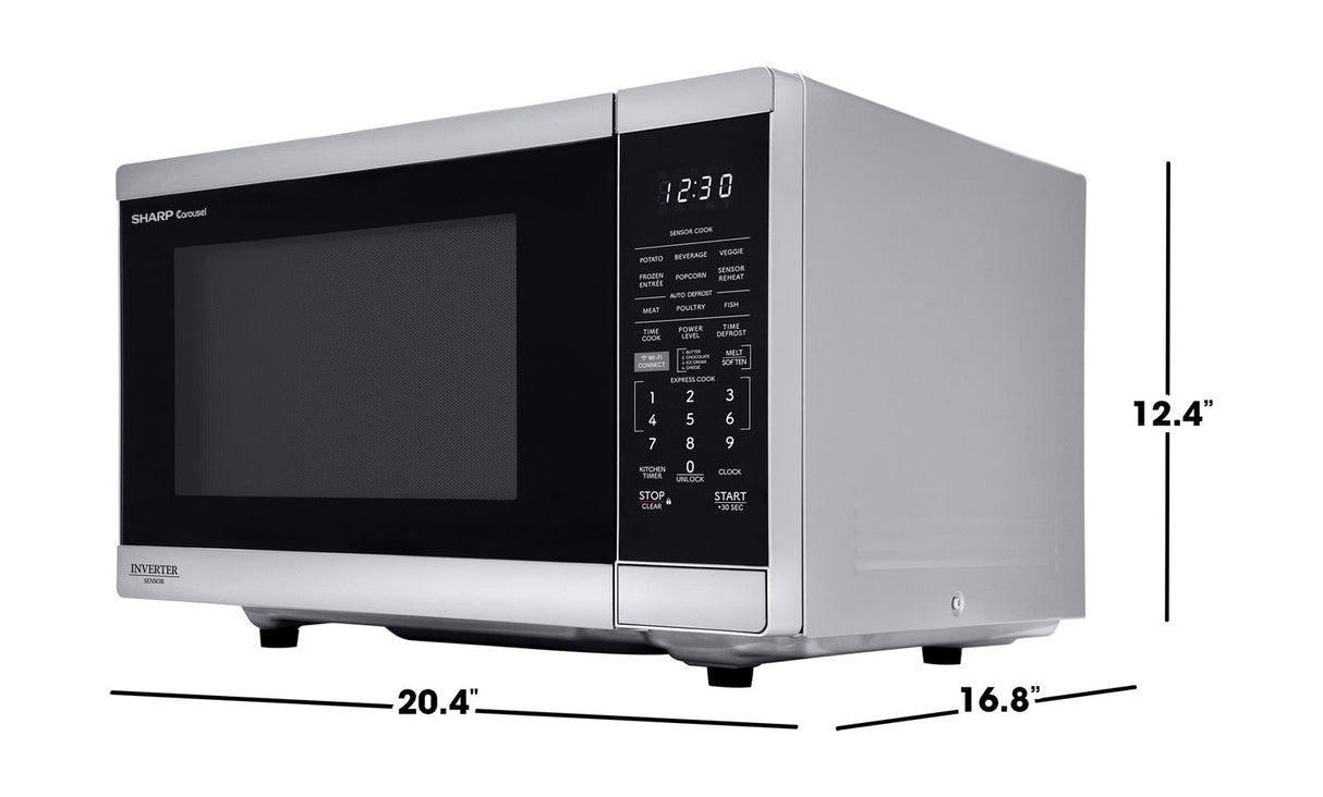 Sharp 1.4 cu. ft. 1100W Smart Stainless Steel Microwave Oven with Inverter Technology