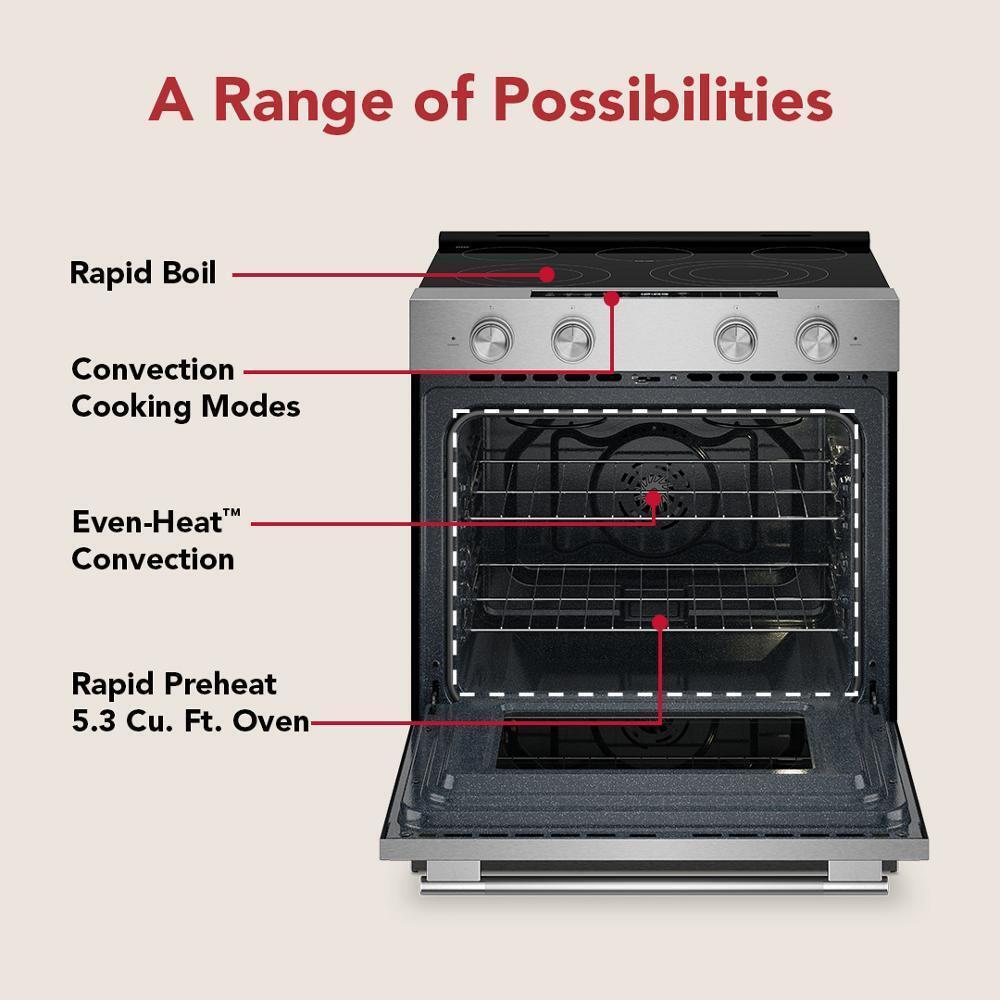 5.3 Cu. Ft. Smart Slide-in Electric Range with Convection Cooking Modes