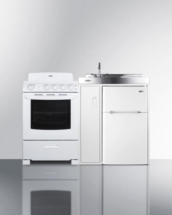 54" Wide All-in-one Kitchenette With Electric Coil Range