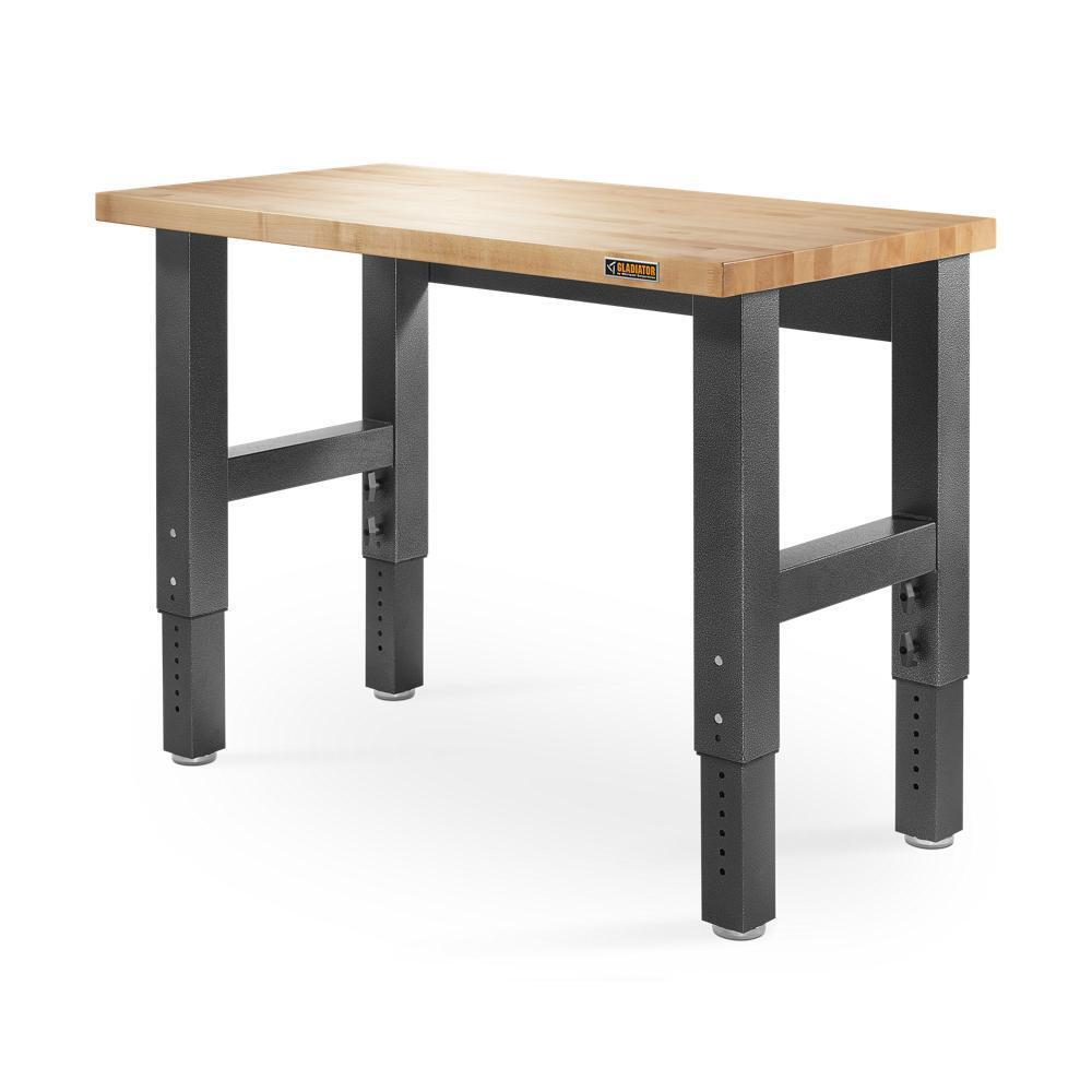 4' Adjustable Height Hardwood Workbench