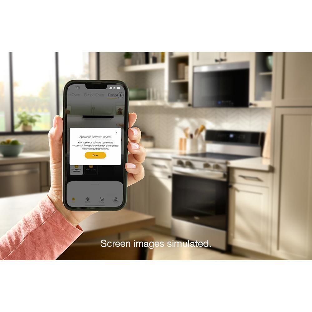 30-inch Electric Smart Range with Air Cooking Technology, No Preheat Air Fry, High Speed Preheat Oven, WipeClean™ Coating, and Steam/Self Clean