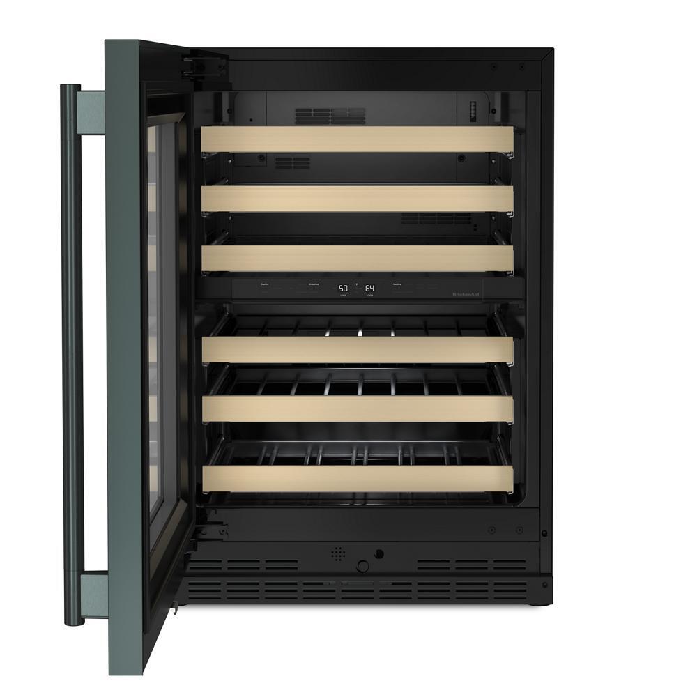 24" Undercounter Wine Cellar with Full-Extension Wood-Front Racks