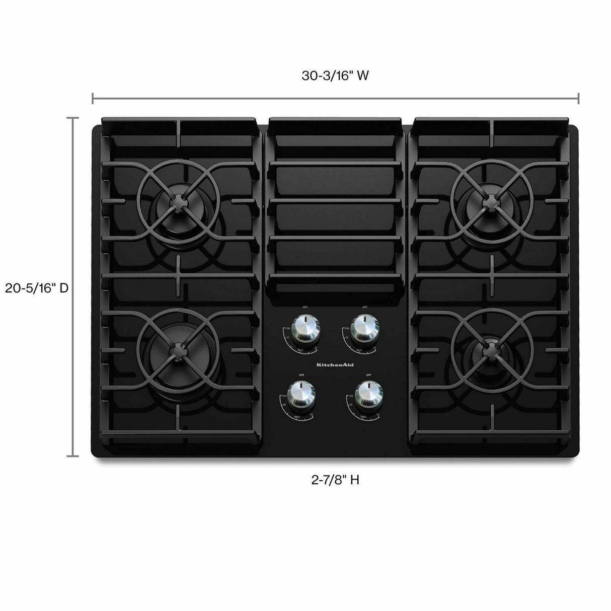 30-Inch 4 Burner Gas Cooktop, Architect® Series II - Black