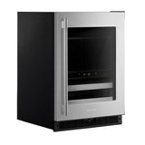 24" Beverage Center with Glass Door and Metal-Front Racks