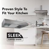 Broan® 30-Inch 4-Way Convertible Under-Cabinet Range Hood, 270 Max CFM, Stainless Steel