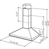 Broan® 36-Inch Convertible Wall-Mount Chimney Range Hood w/ External Blower, Stainless Steel