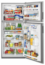 33-Inch Wide Top Freezer Refrigerator with PowerCold® Feature- 21 Cu. Ft. - Monochromatic Stainless Steel