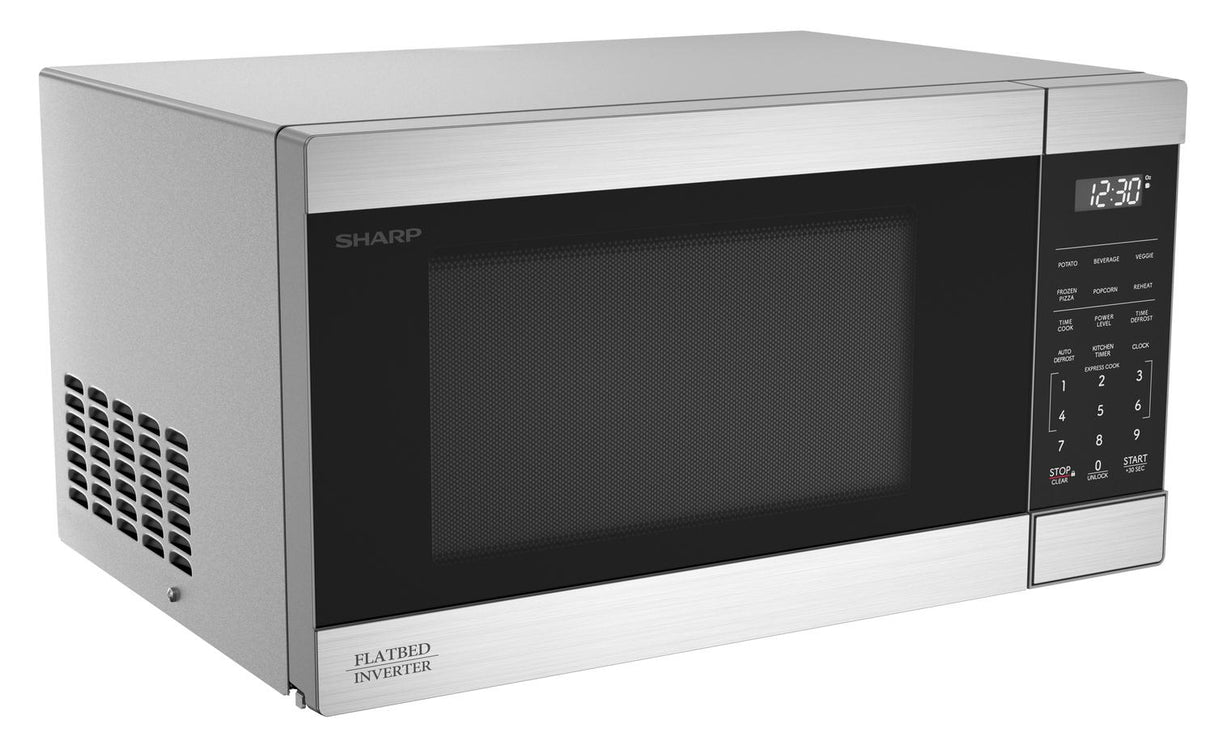 Sharp 1.1 cu. ft. 1100W Flatbed Countertop Microwave Oven with Inverter Technology