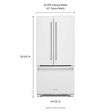 22 Cu. Ft. 33-Inch Width Standard Depth French Door Refrigerator with Interior Dispenser - White