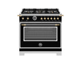 36" Heritage Series range - Gas Oven - 6 brass burners