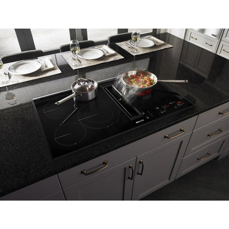 36" Oblivion Glass Electric Radiant Downdraft Cooktop with Tap Touch Controls
