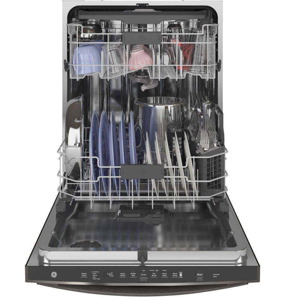 GE® Top Control with Stainless Steel Interior Dishwasher with Sanitize Cycle & Dry Boost with Fan Assist