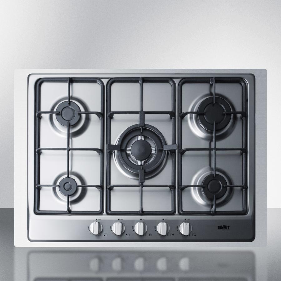 30" Wide 5-burner Gas Cooktop