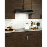Broan® Glacier 36-Inch Convertible Under-Cabinet Range Hood, 450 Max Blower CFM, Black