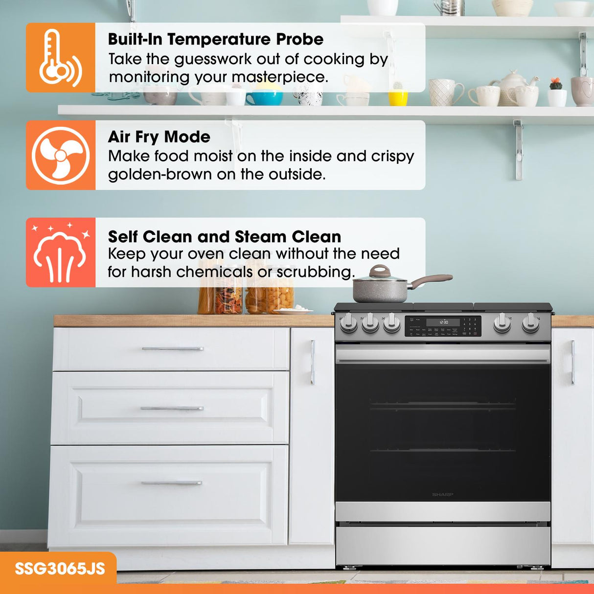 30 in. Gas Convection Slide-In Range with Air Fry