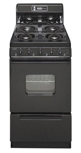 20 in. Freestanding Gas Range in Black