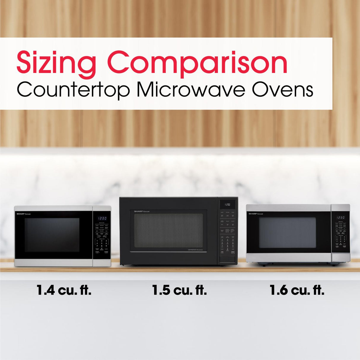 Sharp 1.4 cu. ft. 1100W White Countertop Microwave Oven