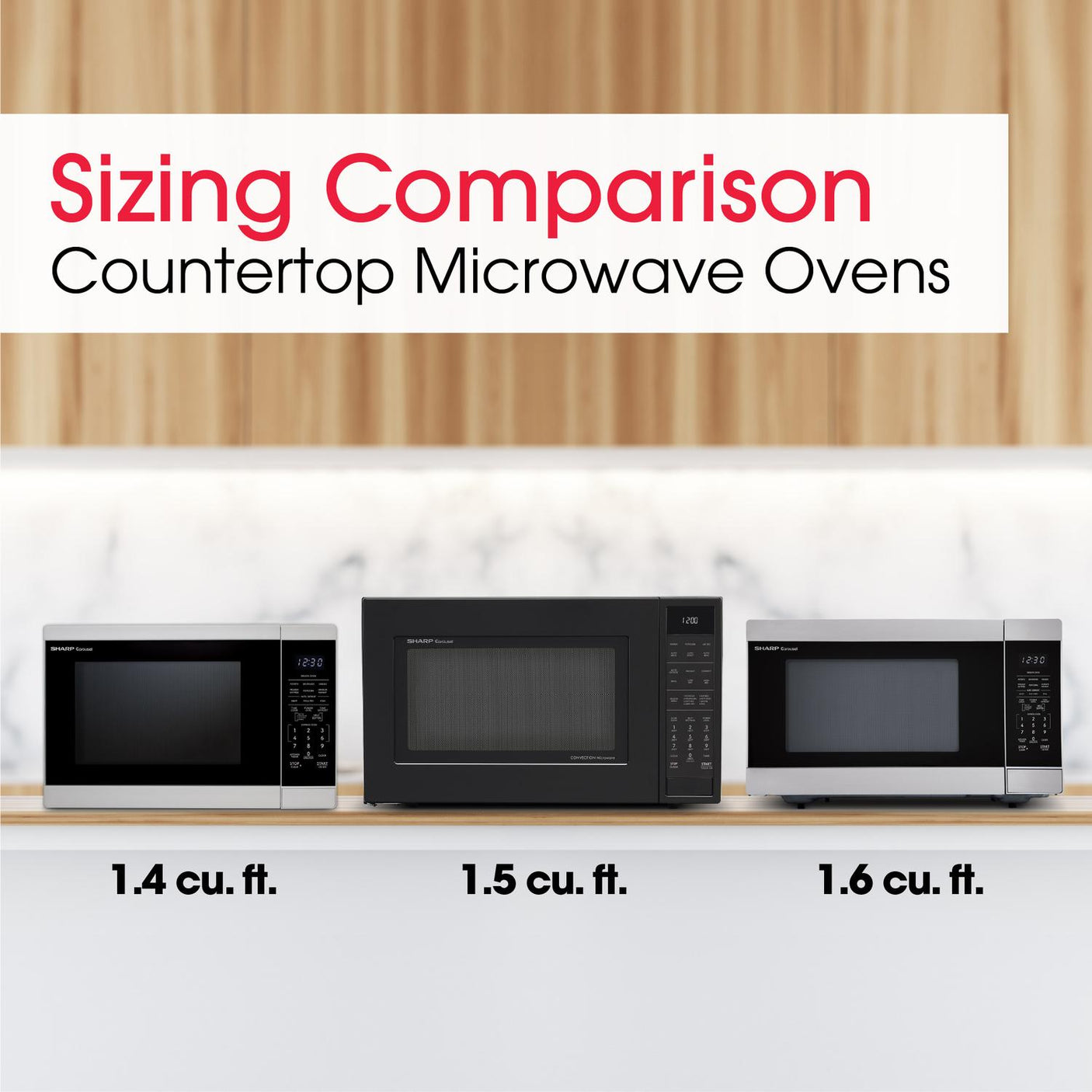 Sharp 1.4 cu. ft. 1100W White Countertop Microwave Oven