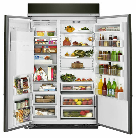 29.5 cu. ft 48-Inch Width Built-In Side by Side Refrigerator with PrintShield™ Finish - Black Stainless Steel with PrintShield™ Finish