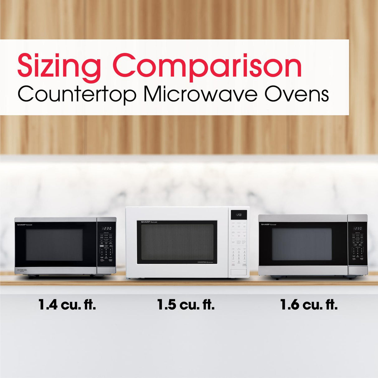 Sharp 1.5 cu. ft. 900W White Convection Countertop Microwave Oven