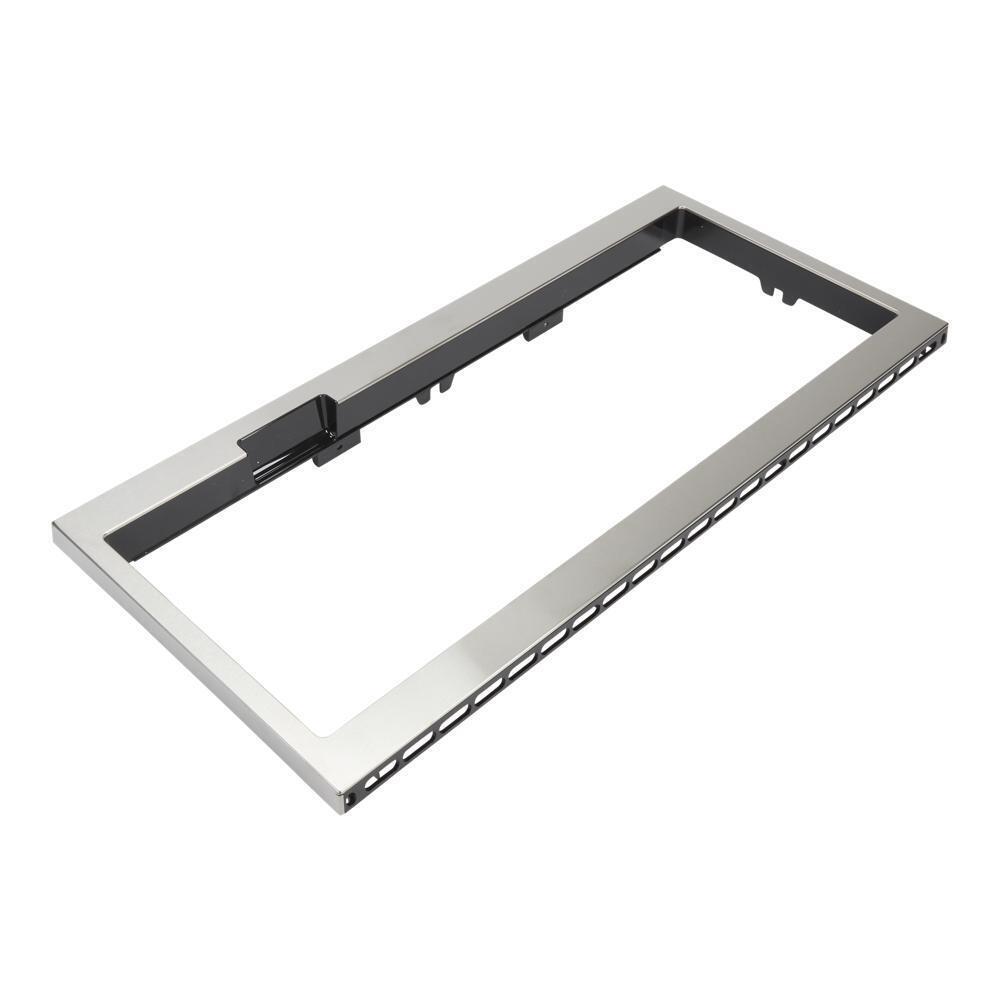 Built-In Low Profile Microwave Slim Trim Kit with Pocket Handle, Stainless Steel, fits cut-out height 12"