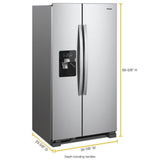 36-inch Wide Side-by-Side Refrigerator - 25 cu. ft.