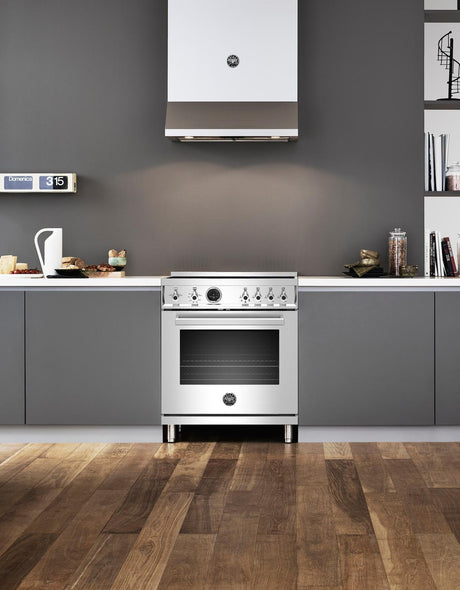 30 inch Dual Fuel Range, 4 Brass Burner, Electric Self-Clean Oven Stainless Steel