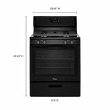 Whirlpool® 5.1 Cu. Ft. Freestanding 4-Burner Gas Stove - Black
