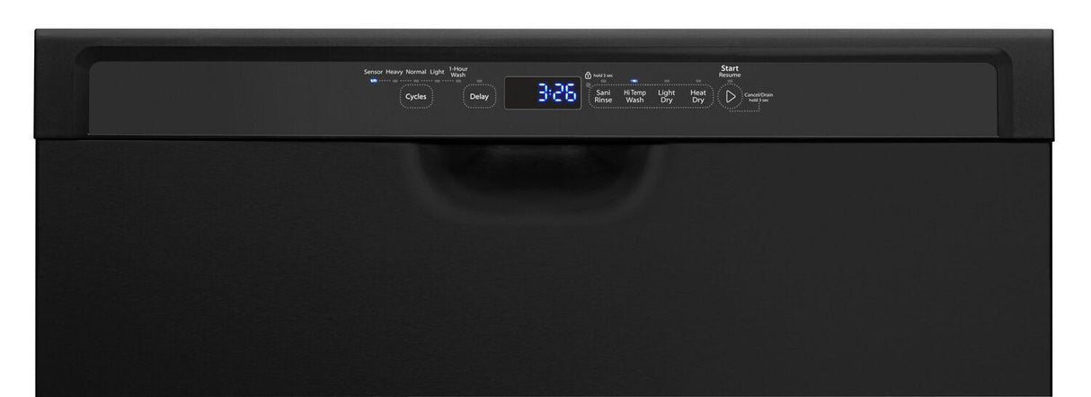 Stainless steel dishwasher with 1-Hour Wash cycle - Black