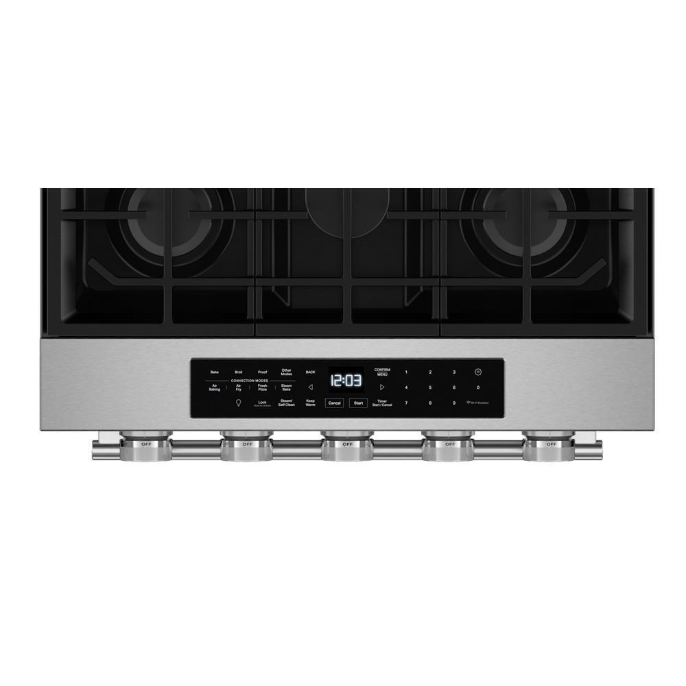 5.0 Cu. Ft. Smart Slide-in Gas Range with Convection Cooking Modes and 2-in-1 Burner