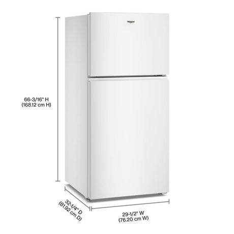 Whirlpool® 29.5-inch Wide Top Freezer Refrigerator with Total Coverage Cooling- 19.3 Cu. Ft.