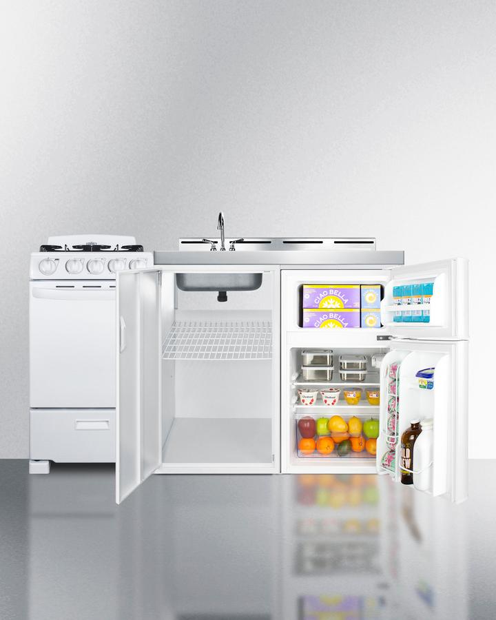 60" Wide All-in-one Kitchenette With Gas Range
