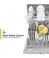 Heavy-Duty Dishwasher with 1-Hour Wash Cycle - Black