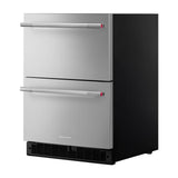 24" Stainless Steel Undercounter Double-Drawer Refrigerator