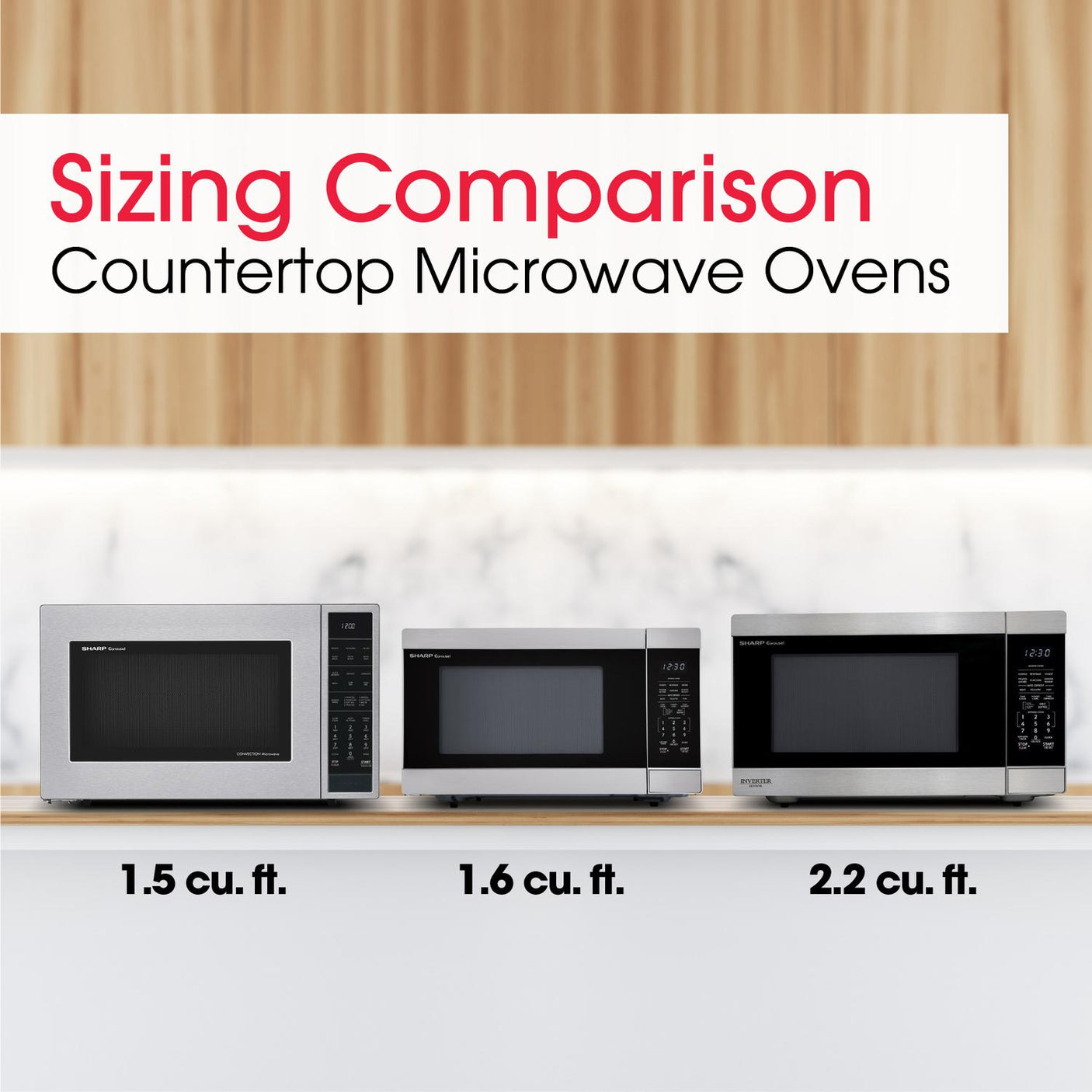Sharp 2.2 cu. ft. 1200W Stainless Steel Countertop Microwave Oven with Inverter Technology