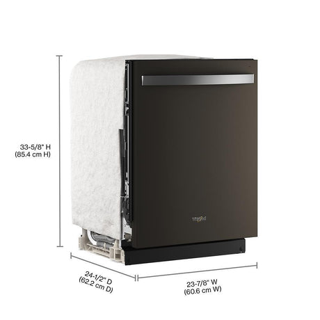 Whirlpool® 24-Inch Dishwasher with Total Coverage Wash Action and Auto Open Air Dry in Fingerprint Resistant Black Stainless