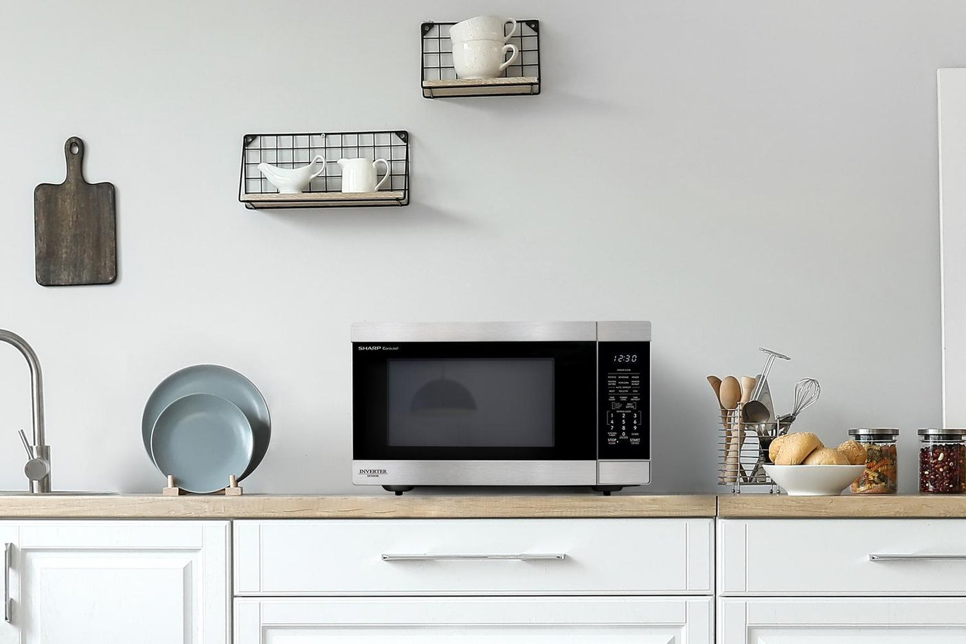 Sharp 2.2 cu. ft. 1200W Stainless Steel Countertop Microwave Oven with Inverter Technology