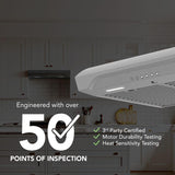 Alta 30-Inch 490 MAX Blower CFM 1.1 Sones Stainless Steel Range Hood