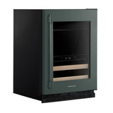 24" Beverage Center with Glass Door and Wood-Front Racks