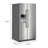 36-inch Wide Full-Depth Side-by-Side Refrigerator with Arctic Blue Interior - 28.7 Cu. Ft.