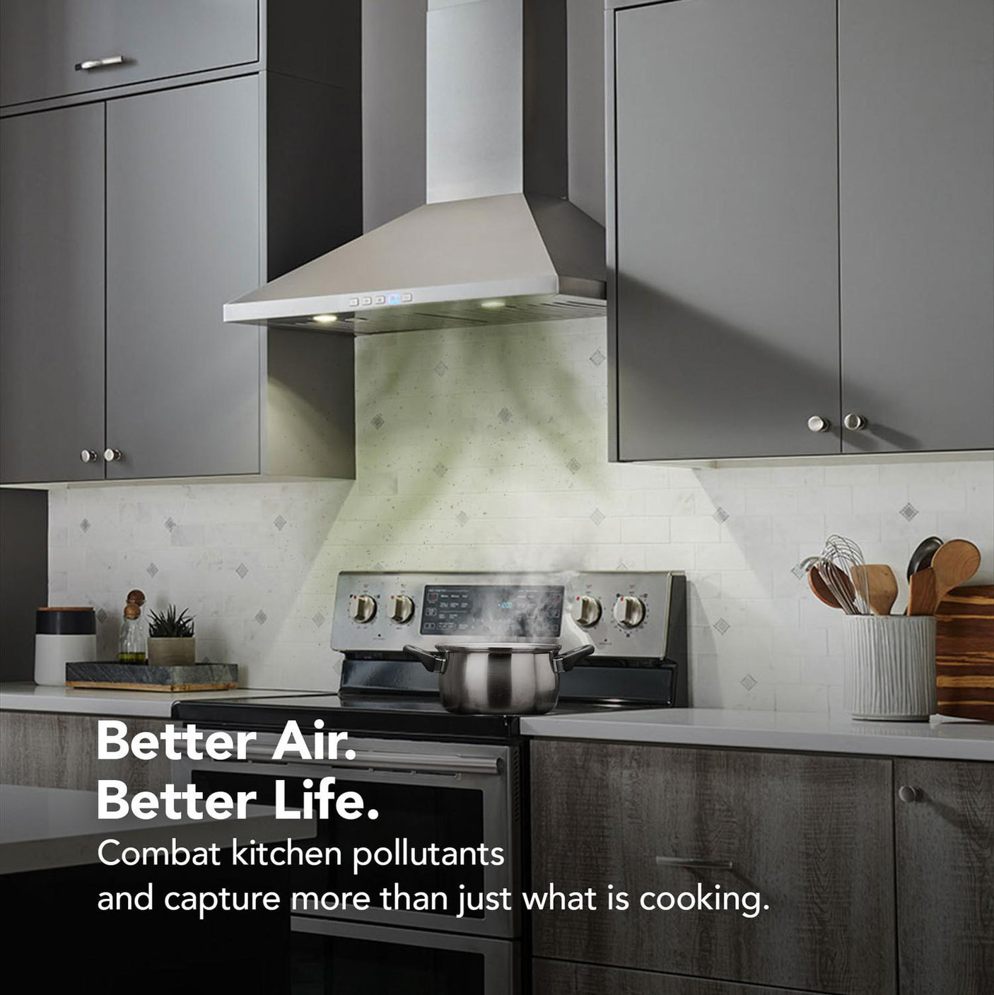 Broan® 30-Inch Convertible Wall-Mount Pyramidal Chimney Range Hood, 450 Max CFM, Stainless Steel