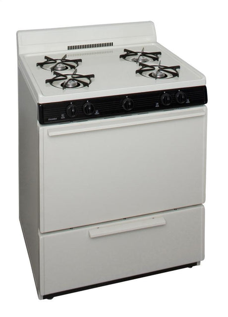 30 in. Freestanding Gas Range in Biscuit